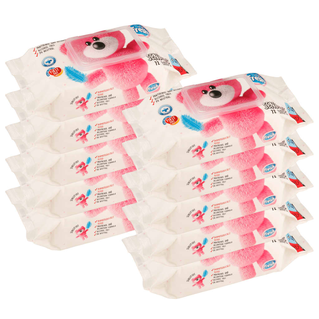 VidaXL Baby-Feuchttücher, 10 Packungen, 720 Tücher