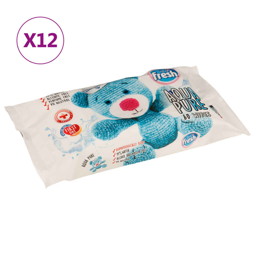 VidaXL Baby-Feuchttücher, 12 Packungen, 720 Tücher