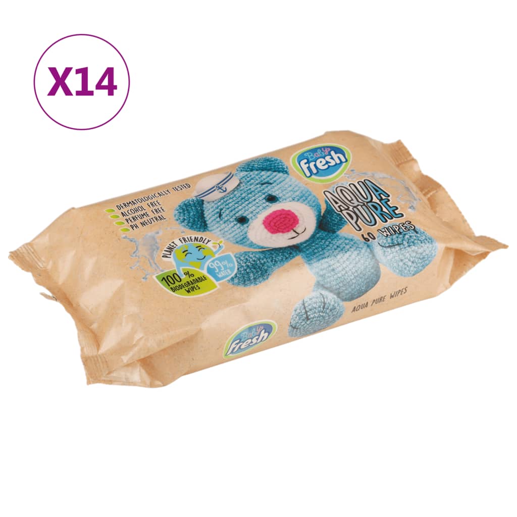 VidaXL Baby-Feuchttücher, 14 Packungen, 840 Tücher