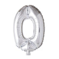 Globos folie ballon nummer '0' zilver 40cm