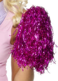 Smiffys cheerballs pompoms - 2x - roze - met ringgreep - 30 cm - pompons - cheerleader verkleed accessoires