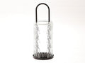 Hbx natural living lantaarn glas zwart metaal dia10x27.5cm