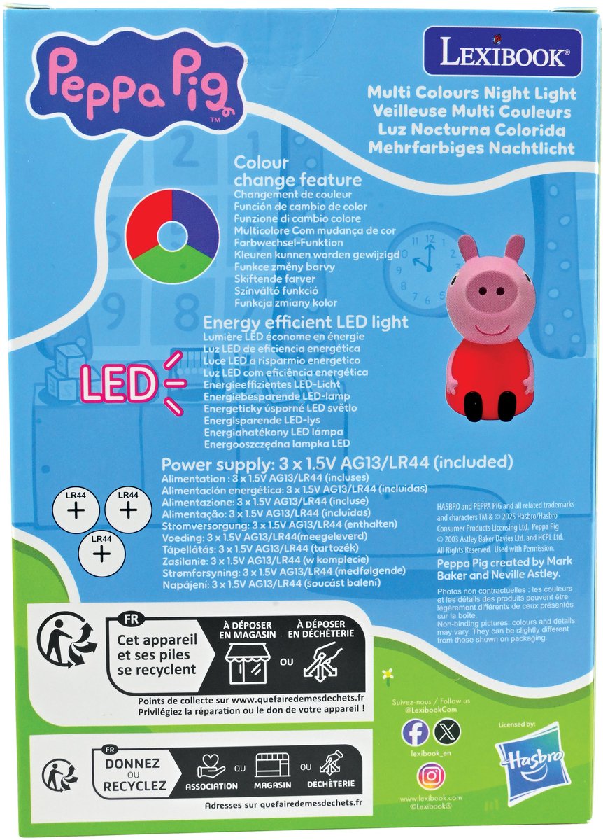 Lexibook peppa pig zak nachtlampje