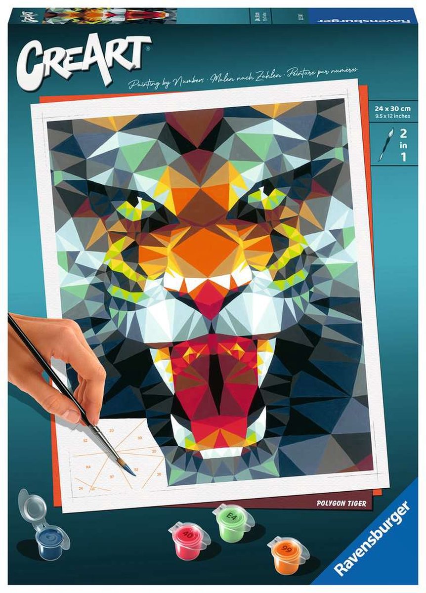 Ravensburger Creart Malen nach Zahlen – Polygon Tiger