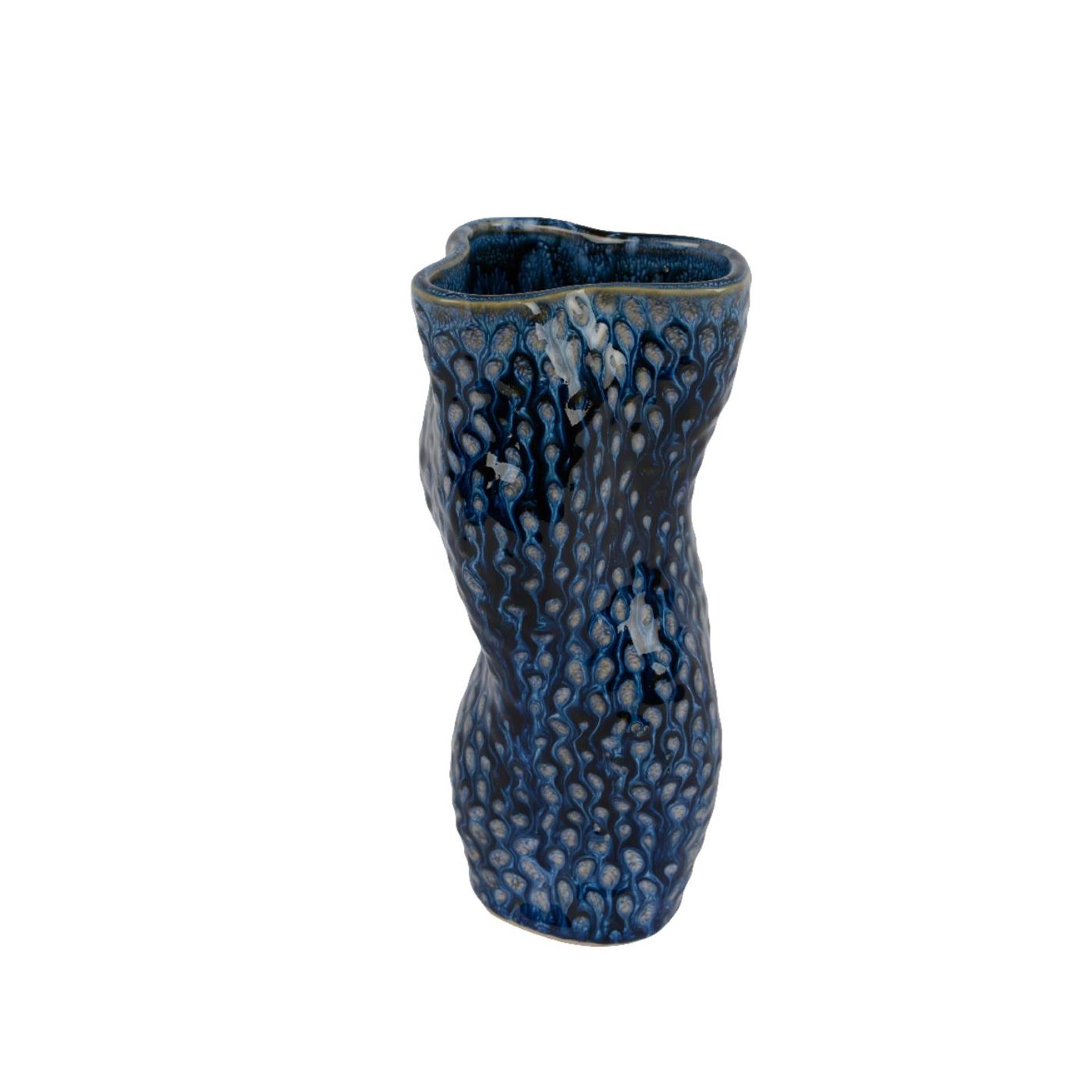 Decoris vaas porselein h20cm blauw