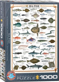 Eurographics puzzel zeevissen 1000 stukjes dieren karton.
