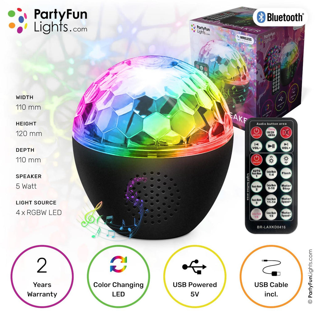 Partyfun lights partyfunlights - bluetooth party speaker starlight projector - 16 lichteffecten - afstandsbediening - projector lamp
