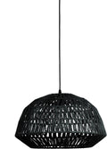 Woood kace hanglamp - jute - zwart - 26x45x45 cm