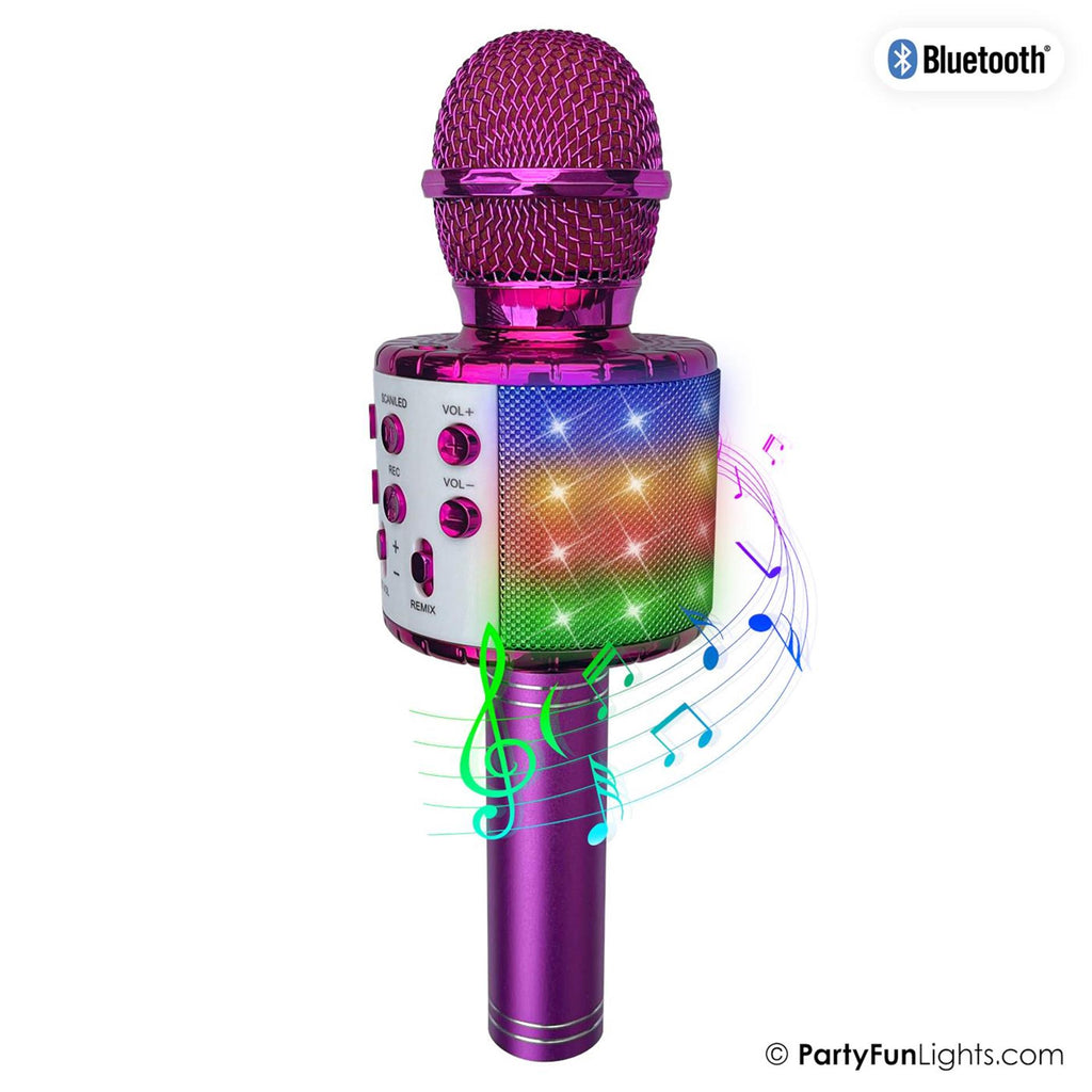Partyfun lights karaoke mic party speaker roze