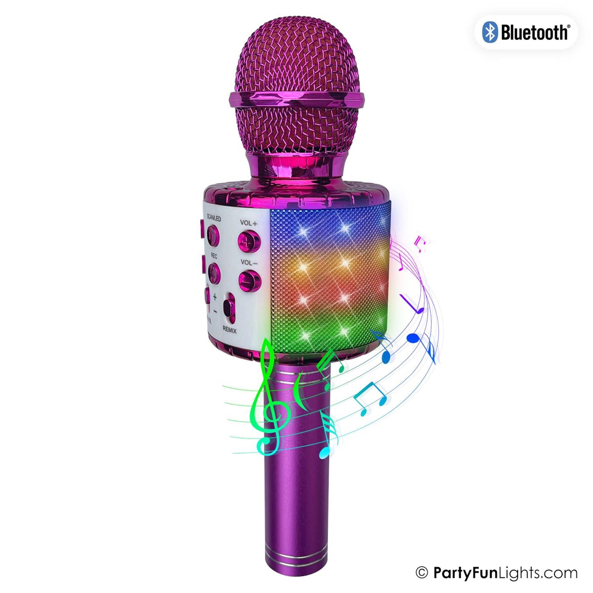 Partyfun lights karaoke mic party speaker roze