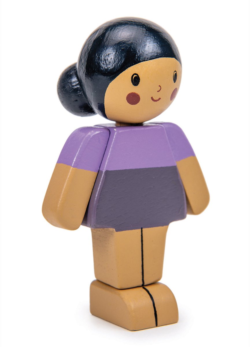 Tender leaf popjes familie - amandel meisje - 5x3,20x8,60cm - hout - 3 jaar