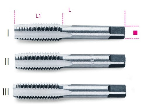 Beta handtappen, grove spoed, metrische draad verchroomd staal 430 5 - 004300005