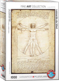 Eurographics - de verhoudingen van het menselijk lichaam volgens vitruvius [le proporzioni del corpo umano secondo vitruvio] - leonardo da vinci - 1000 stukjes 48×68cm (b×h) - legpuzzel