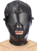 Fetish tentation - bondage masker - vrije neusgaten en mond - afneembare blinddoek - zwart