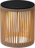 Lucide pingi - oplaadbare vloerlamp binnen buiten - accu batterij - ø 33,5 cm - led 3 stepdim - 1x3w 3000k - ip44 - taupe - japandi