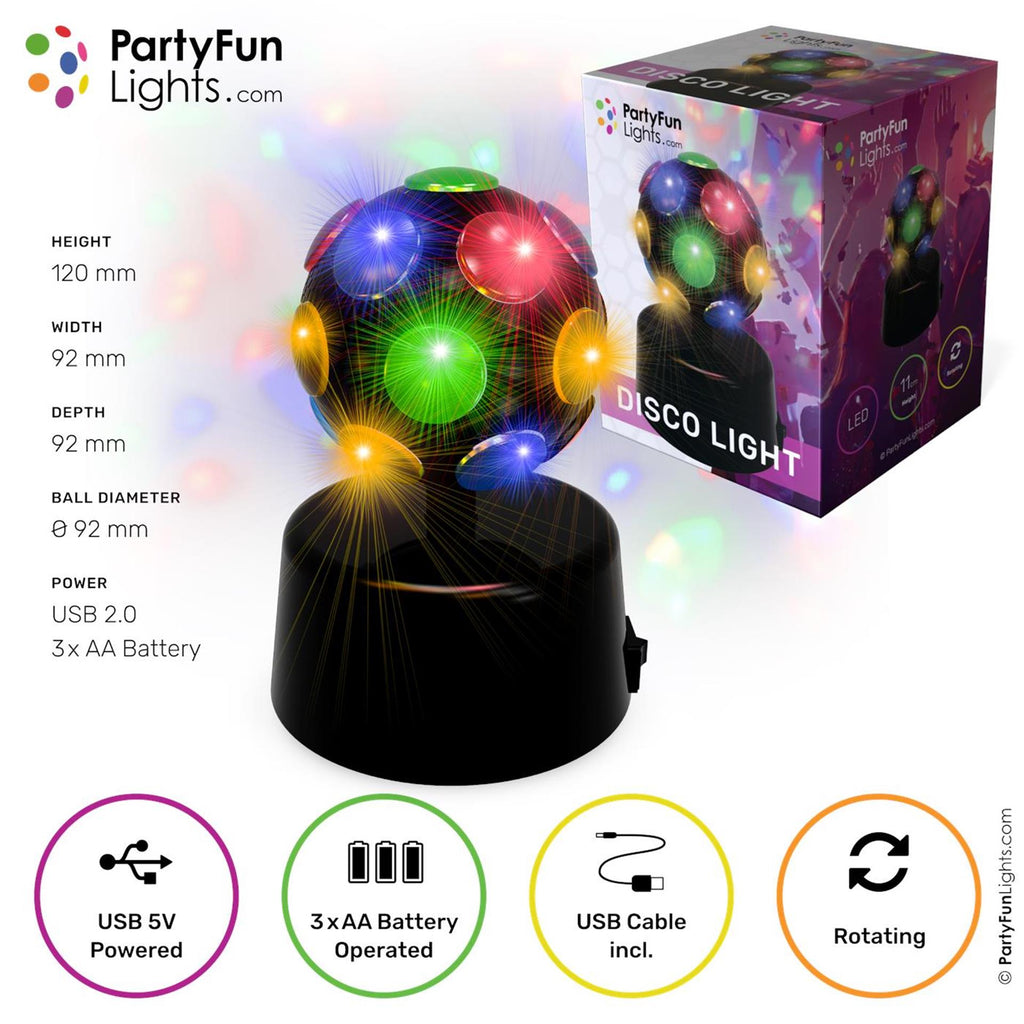 Partyfun lights tafelllamp mini discobal roterend