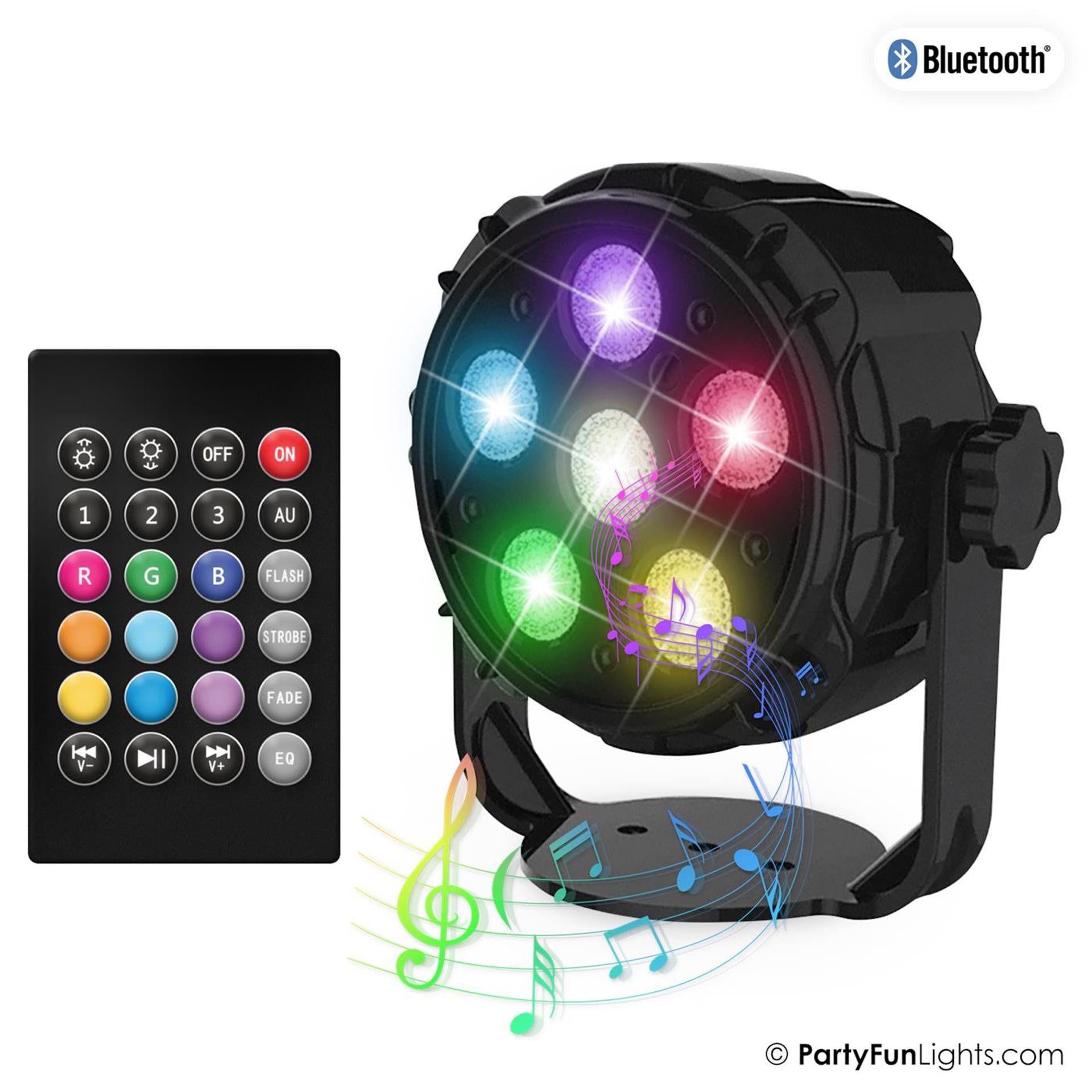 Partyfun lights bluetooth luidspreker 6x power leds