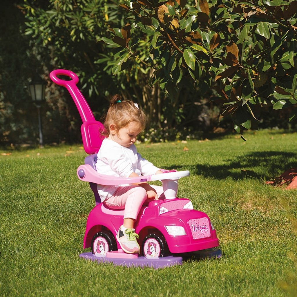 Dolu Einhorn-Lauflernhilfe mit Schiebestange, rosa