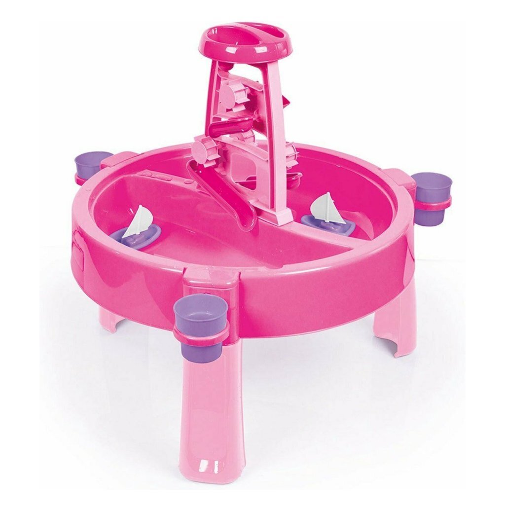 Dolu 2-in-1 Wassertisch/Sandtisch mit Zubehör, rosa, 98 x 98 x 77 cm