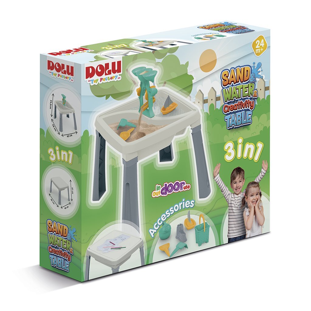Dolu Sand- und Wassertisch + Zubehör weiß grau