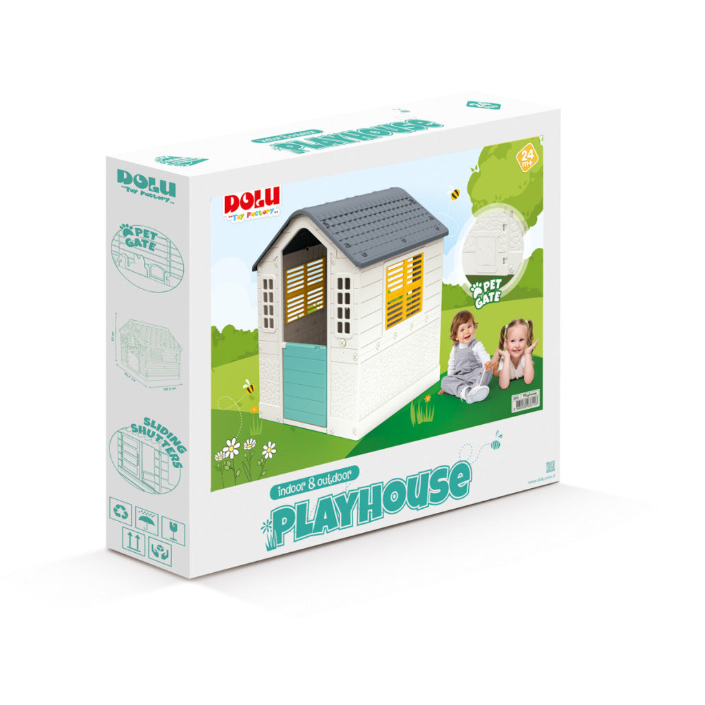 Dolu Spielhaus weiß blau gelb 109x95x87,5cm