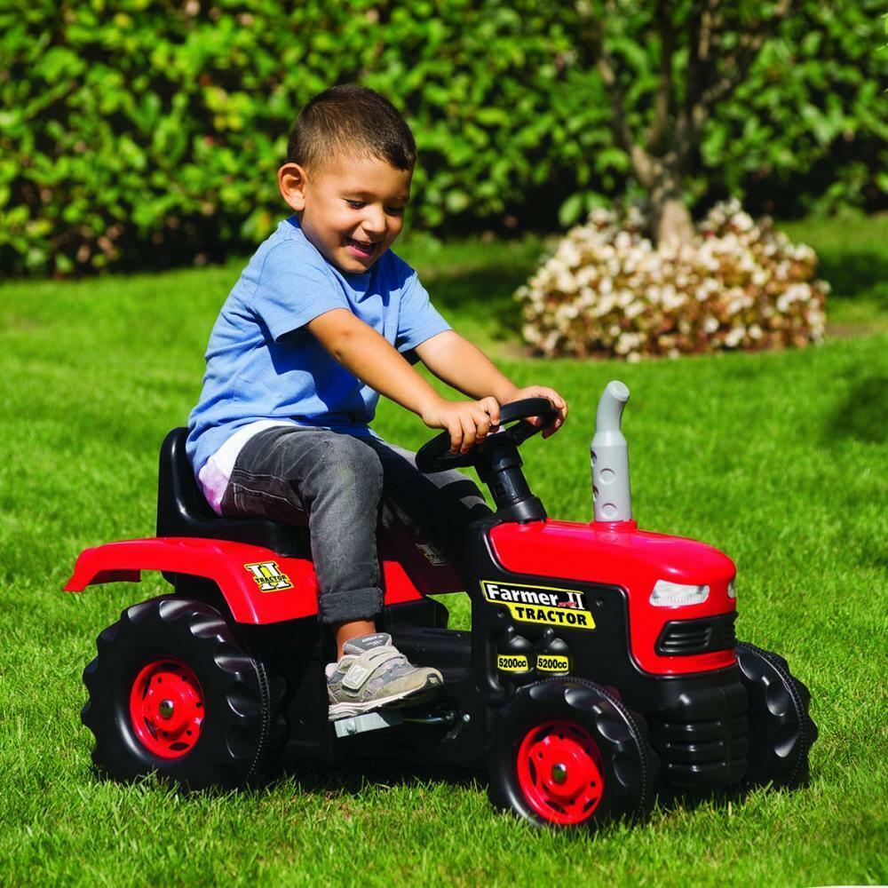 Dolu traptractor met claxon rood zwart