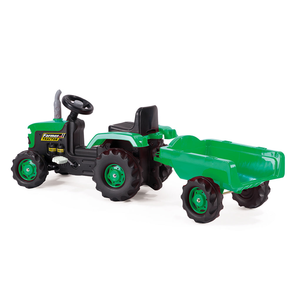 Dolu Trettraktor mit Anhängerhupe, grün-schwarz