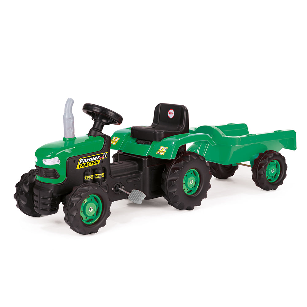 Dolu Trettraktor mit Anhängerhupe, grün-schwarz