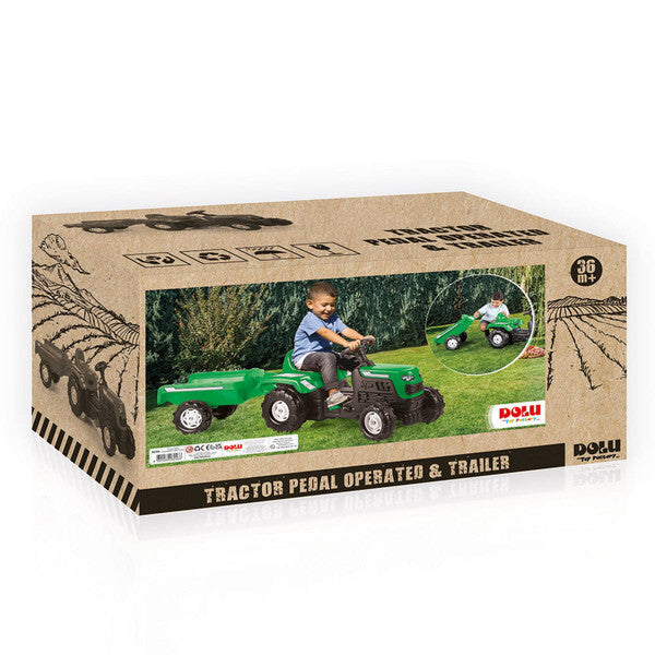 Dolu Trettraktor mit Anhängerhupe, grün-schwarz