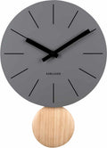 Karlsson wandklok arlo pendulum - grijs - ø30cm - wandklok scandinavisch