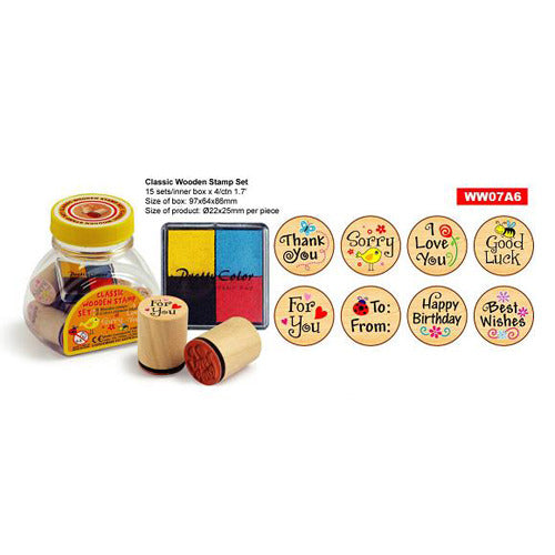Basisstempelset, 4 Farben, 9-teilig