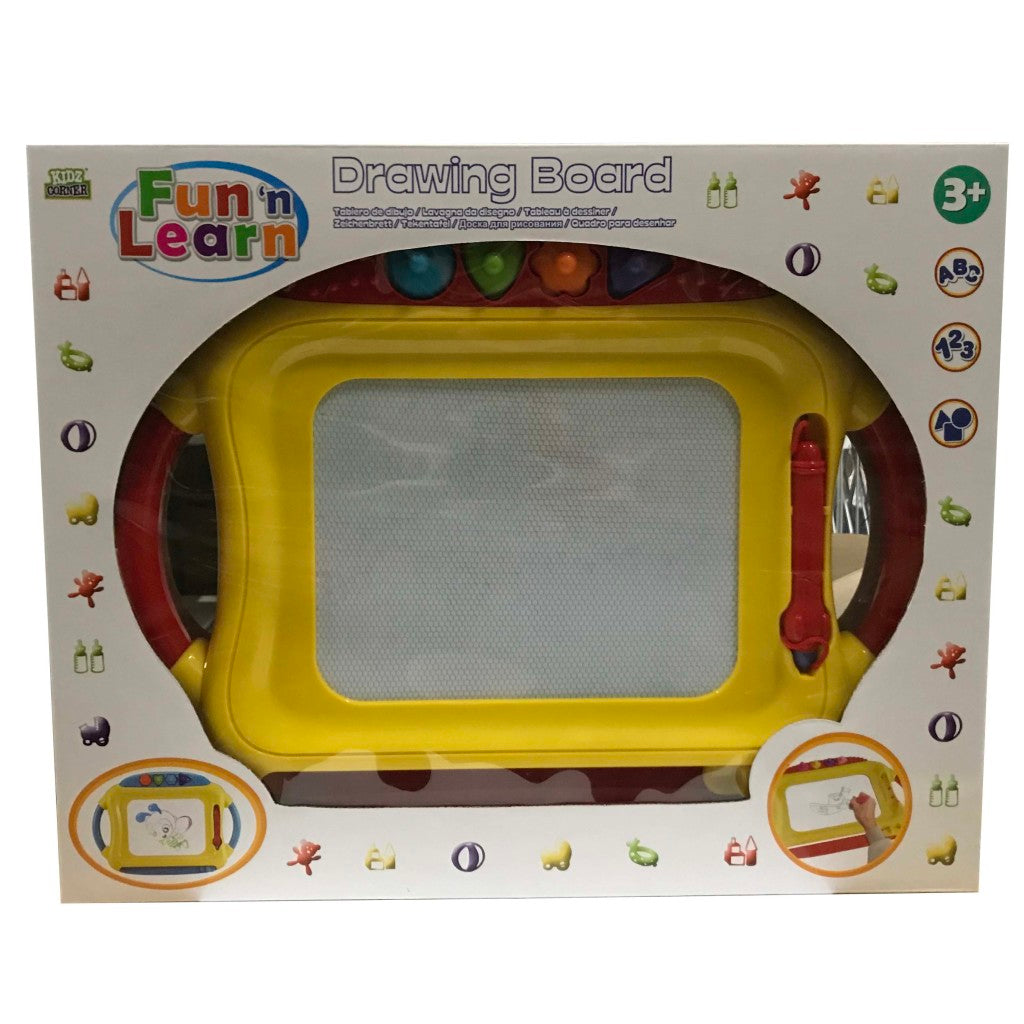 Basic Kidz Corner Zeichenbrett zum Spielen und Lernen mit Stift und 4 Formen