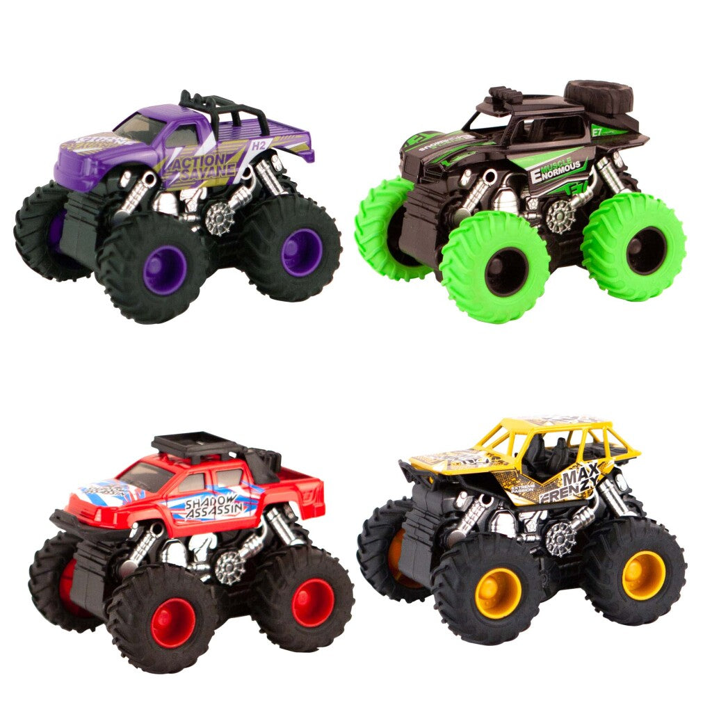 Die cast frictie truck 4 assorti
