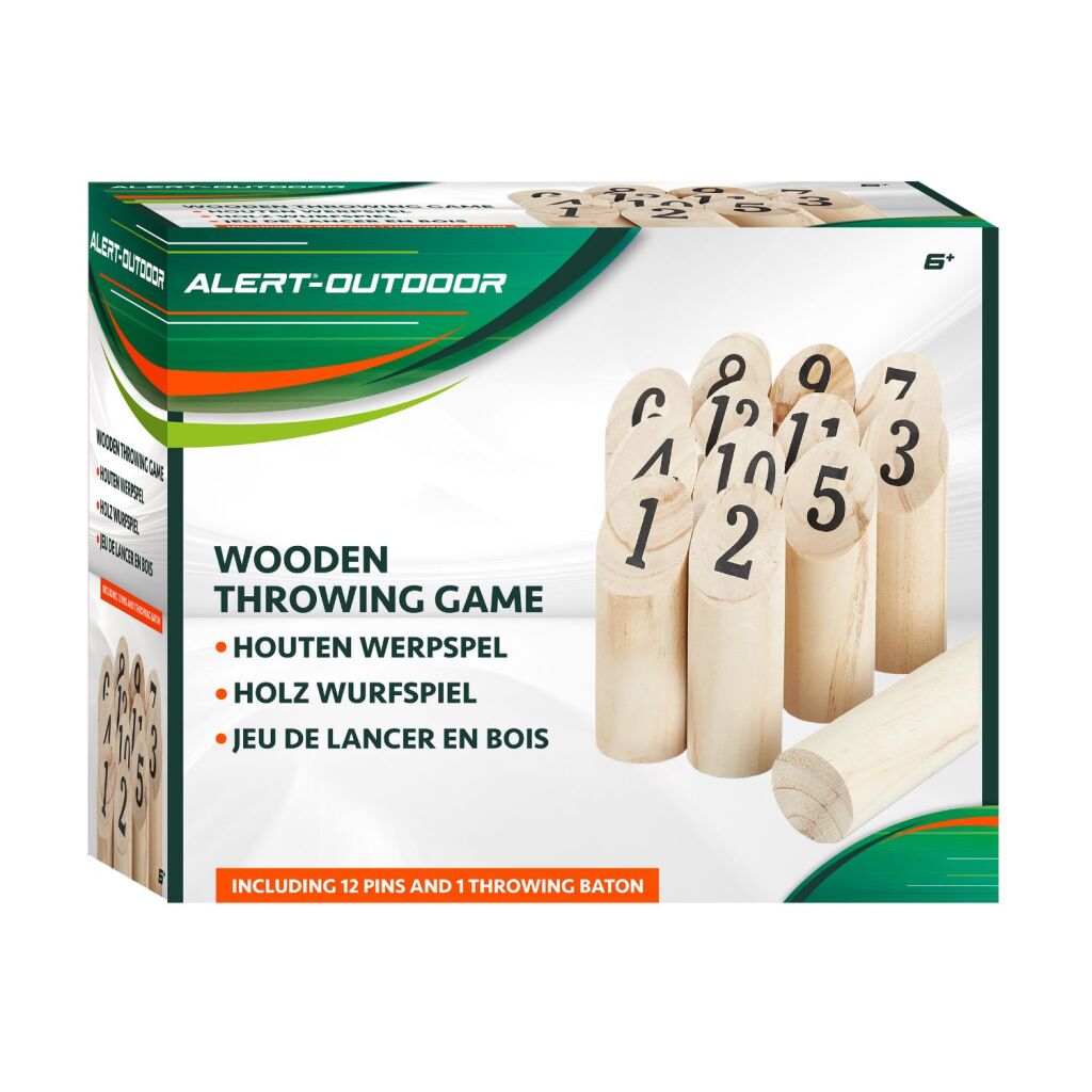 Alert Outdoor-Wurfspiel aus Holz, 13-teilig