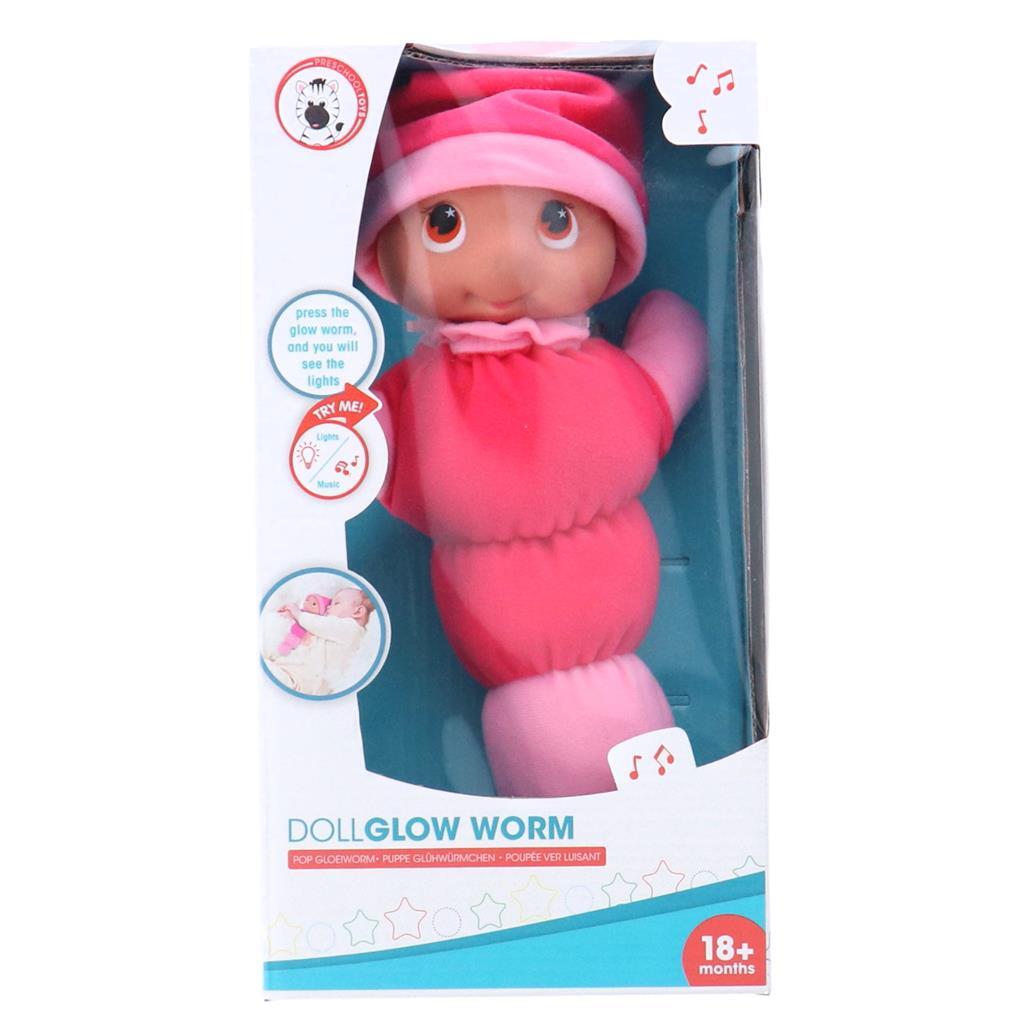 My beautiful dolls room pop gloeiworm 28 cm met licht en geluid 2 assorti | 2 stuks