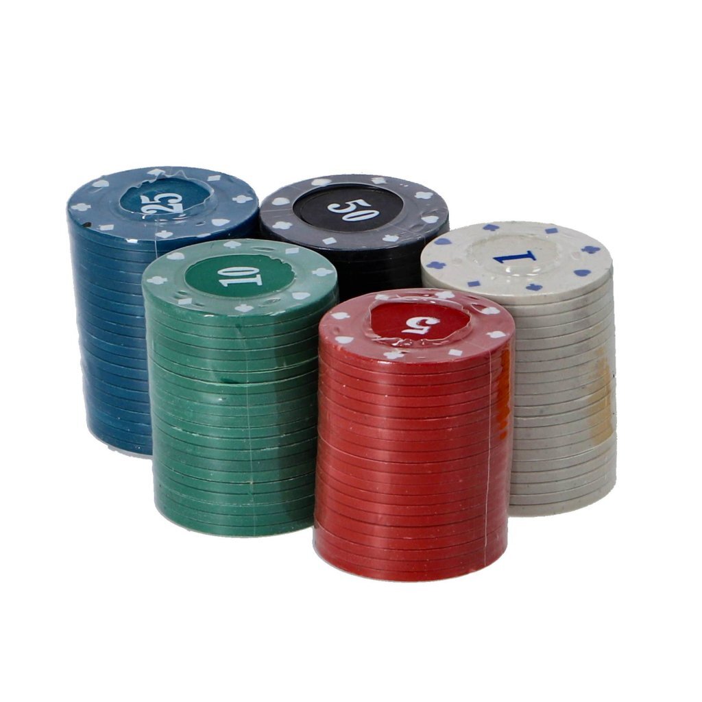 Merkloos sans marque pokerset in blik 200-delig