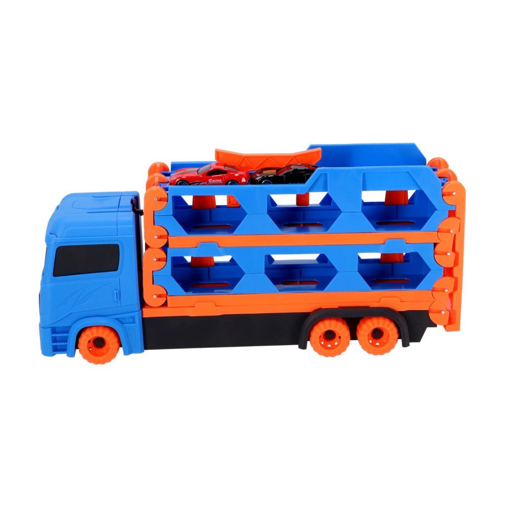 Andere Marken: Pop-up-Autotransporter + 2 Die-Cast-Fahrzeuge