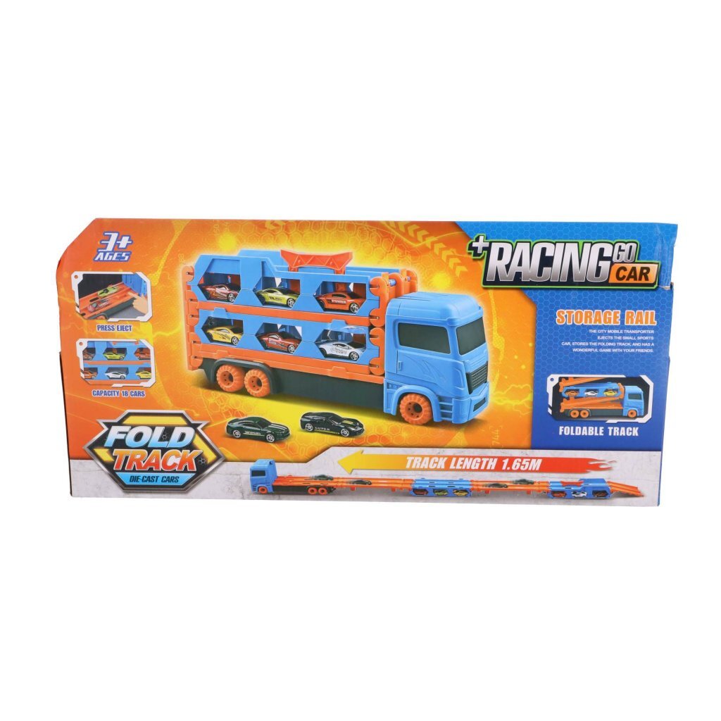Andere Marken: Pop-up-Autotransporter + 2 Die-Cast-Fahrzeuge