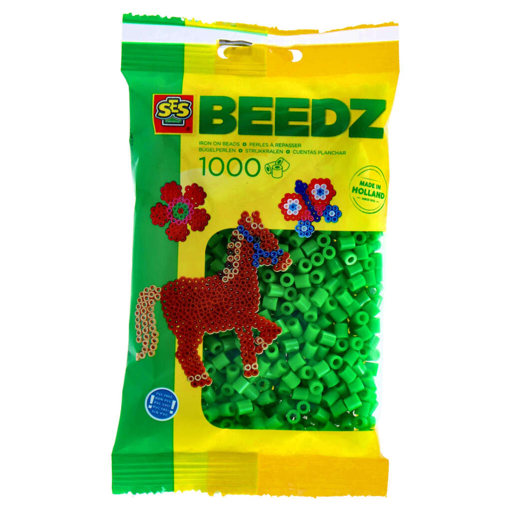 Sechs Bügelperlen grün 1000 Stück.
