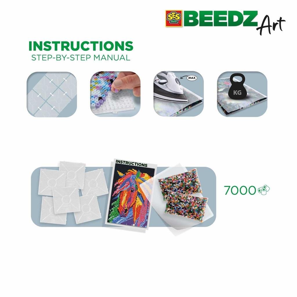 Ses beedz art: strijkkralen paard fantasie | 2 stuks