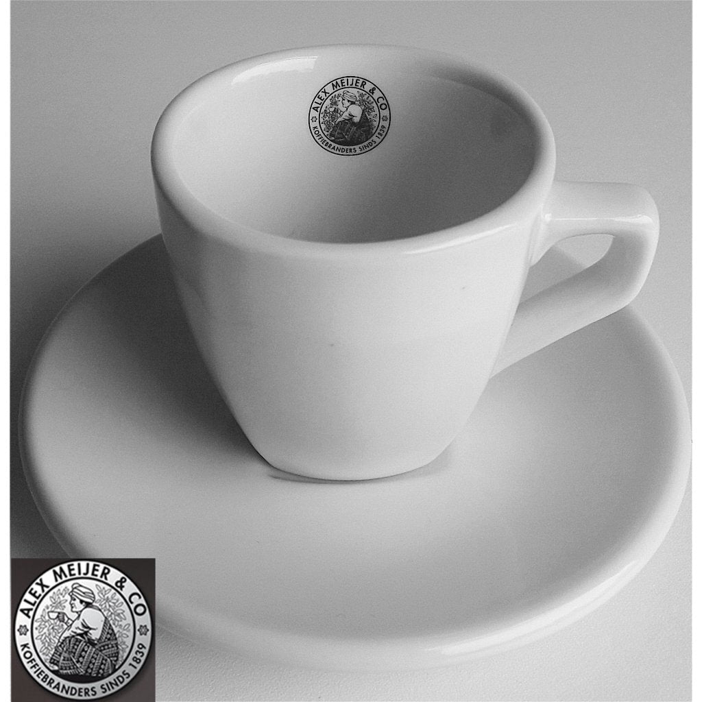 Intermezzo Espressotasse und Untertasse, Alex Meijer Logo, 3-teilig