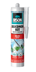 Bison siliconenkit glas koker 300 ml - transparant, blijvend elastisch, uitstekende hechting, kleurvast, voor toepassingen met glas, aquaria, vitrinebouw