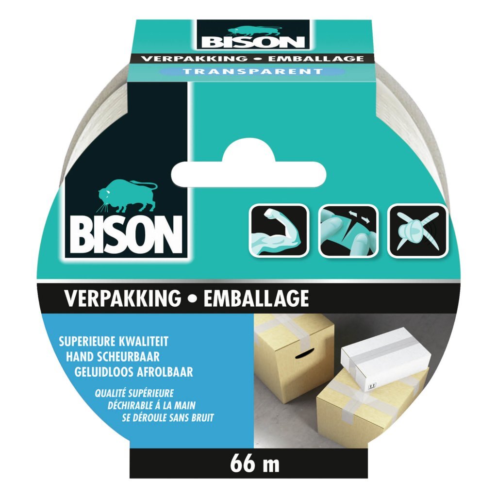 Bison transparentes Verpackungsklebeband 66 m