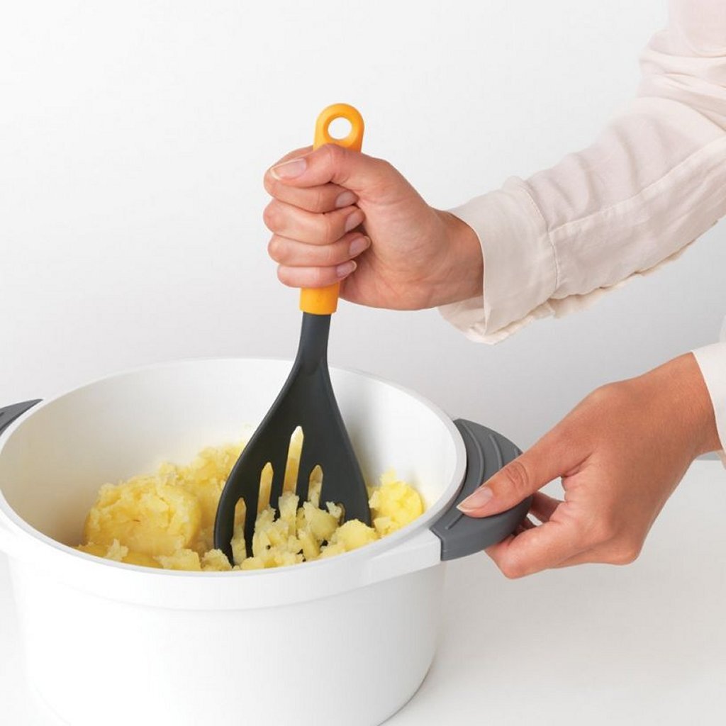 Brabantia lecker + Kartoffelstampfer + Löffel gelb schwarz