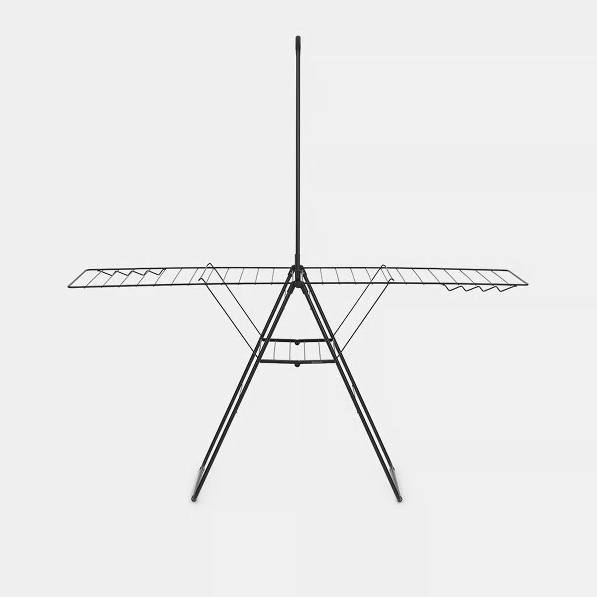 Brabantia hangon droogrek 25m - met stang - inklapbaar wasrek - matt black