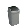 Sunware Delta Abfalleimer mit Schwingdeckel, 25 l, grau