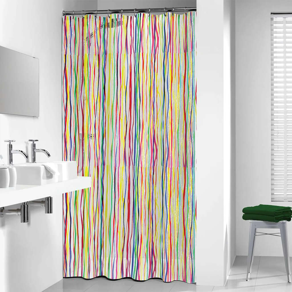 Duschvorhang aus Robbenfell, rigato, 180 x 200 cm, mehrfarbig