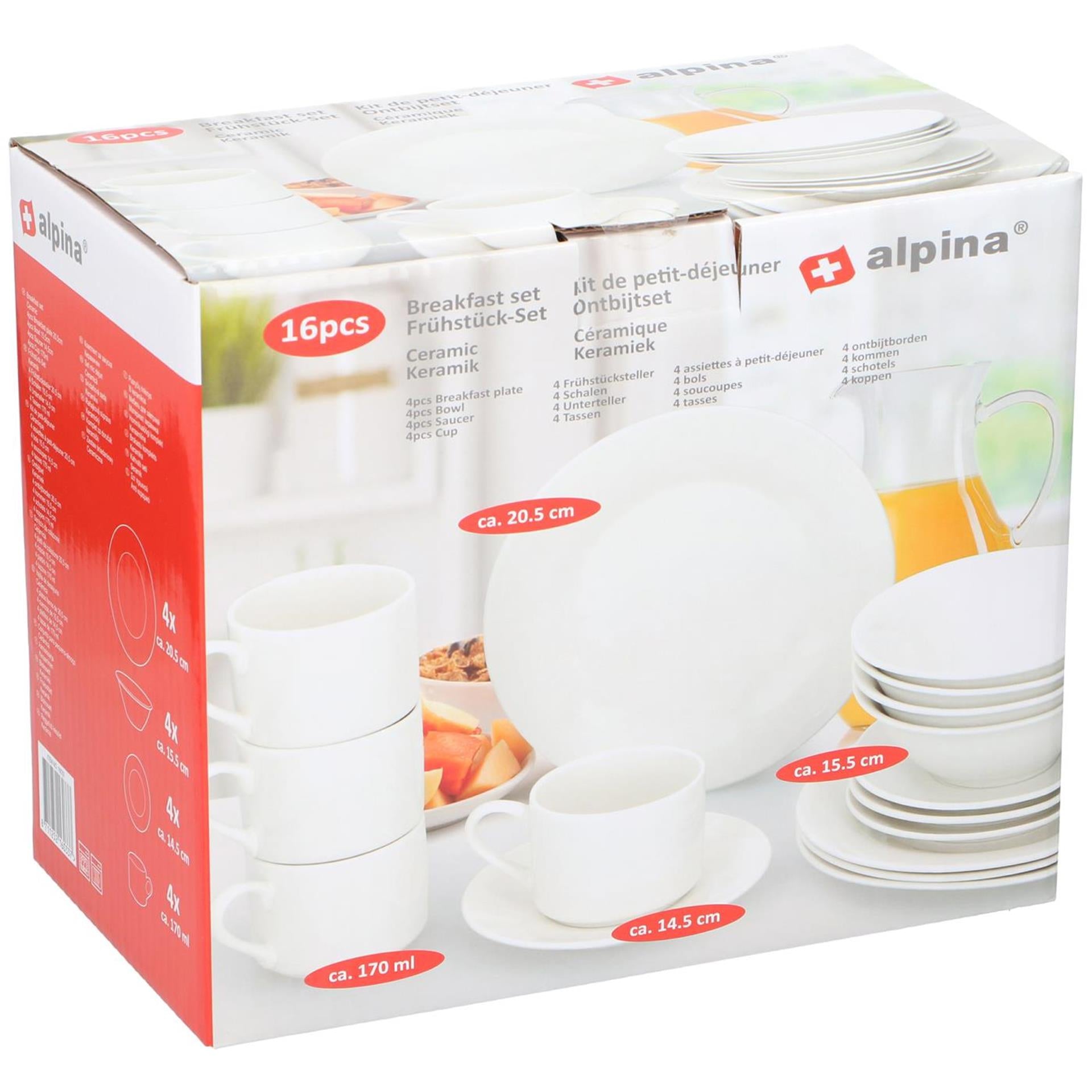Alpina ontbijtservies 16-delig