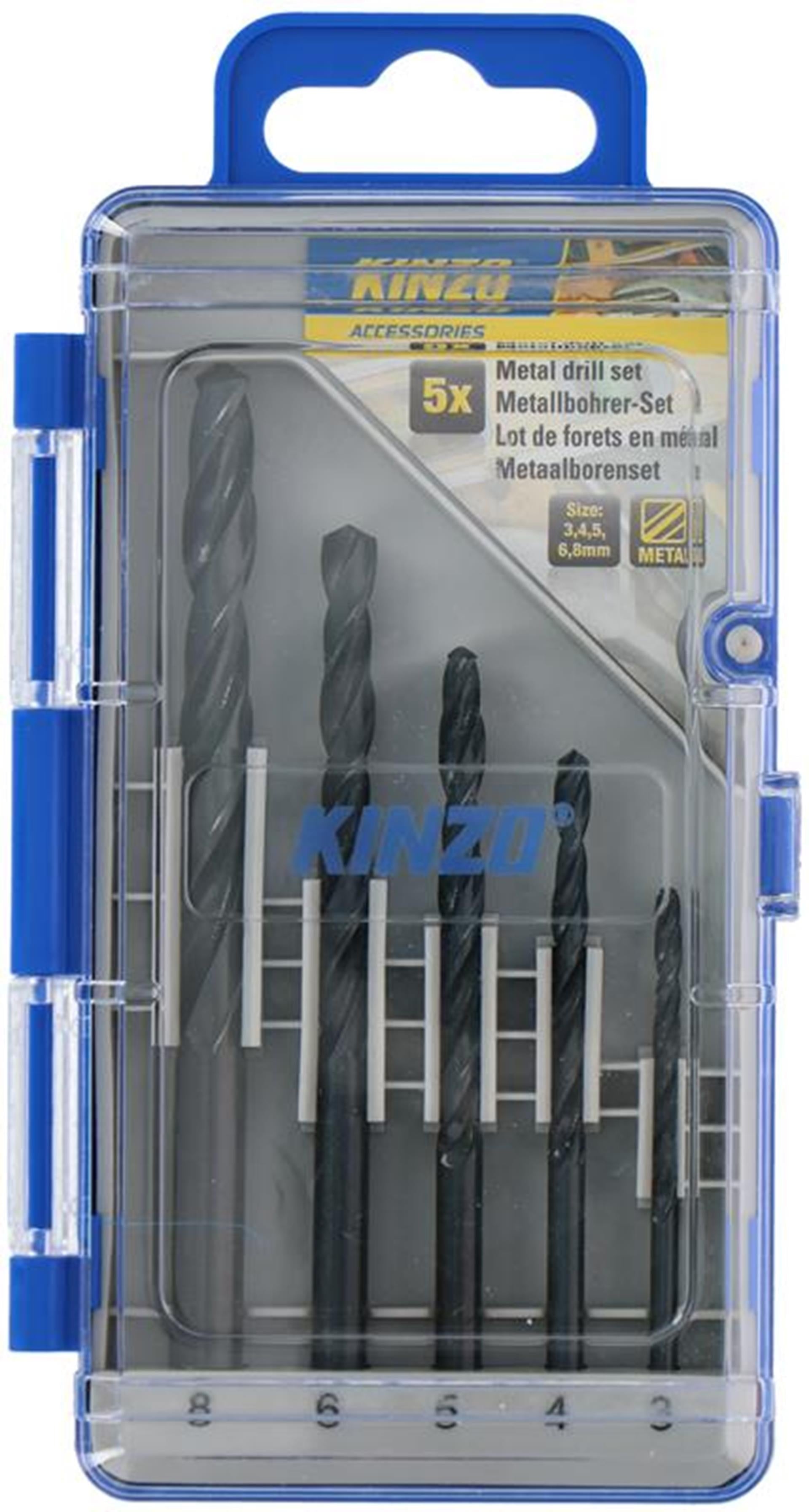 Kinzo metaalborenset 5-delig (3-8mm)