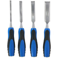 Kinzo beitelset - 4 stuks - 6 12 18 25 mm - carbonstaal - voor houtbewerking
